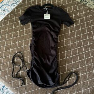 Zara Women’s Ruched Side Black Mini Dress